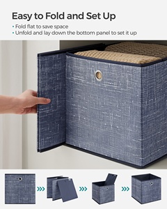 Lot de 6 bacs de <span class=keywords><strong>rangement</strong></span> pliables en tissu, capacités de 20 à 35 L, empilables et durables pour vêtements et jouets - Product Image 5