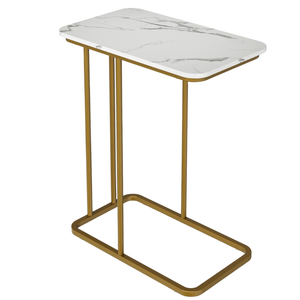 Mesa de Centro Moderna de Estilo Nórdico de Lujo, de Hierro Dorado con Superficie de Piedra y Mármol, Muebles Personalizados para Sala de Estar, Venta al Por Mayor - Product Image 1