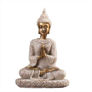 Buddha <span class=keywords><strong>Statue</strong></span> Meditating Seated Carving Figurine Resin Craft for Home Desktop Decoration Ornament - Product Image 1