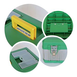 Iron Plastic <b>Tool</b> <b>Box</b> 17 Inch 12 Compartments Latch Lock Portable Household Storage - Product Image 1