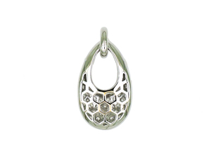 Colgante de oro blanco de 18 quilates con forma de lágrima con diamantes de 0,766 quilates, 65 piedras, 2,82 g, joyería fina para mujer - Product Image 2