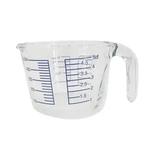 Commercio all'ingrosso trasparente tazza di misurazione con manico in vetro visivo di misurazione del latte tazze con scala per la cottura