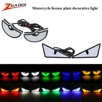 Vis de plaque d'immatriculation de moto ZhaoDi transfrontalière, lumière triangulaire, modification œil de démon, universelle, ABS, aluminium, décorative