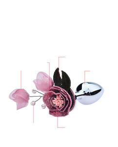 Plug Anal <span class=keywords><strong>en</strong></span> métal et <span class=keywords><strong>en</strong></span> soie, pour adultes, idéal pour les Couples, grosse fleur - Product Image 4