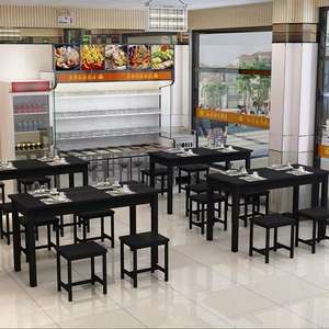 Table à manger moderne Set2 chaises bois haut métal jambe rectangulaire meubles <span class=keywords><strong>de</strong></span> <span class=keywords><strong>cuisine</strong></span> pour la maison Restaurant café petit espace - Product Image 6