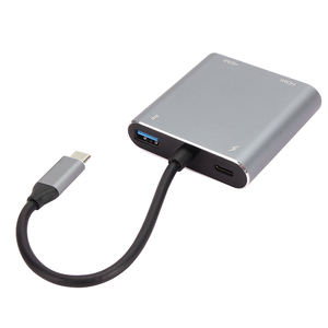 VCOM Logotipo impreso personalizado 4 en 1 USB C Tipo C a <span class=keywords><strong>Dual</strong></span> <span class=keywords><strong>HDMI</strong></span> 4K Hub <span class=keywords><strong>Dock</strong></span> Docking con <span class=keywords><strong>HDMI</strong></span> USB 2,0 Adaptador Hubs Función OTG - Product Image 2