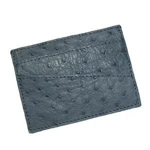 Luxury craftsmenship hotsale genuine ostrich leather card holder, real ostrich skin card holder wallet