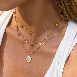 Collar con Forma de Corazón de Acero Inoxidable, Cadena para Clavícula, Regalo de Joyería para el Día de San Valentín para Parejas - Product Image 1