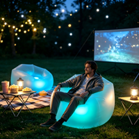 LED-Beleuchteter Umweltfreundlicher Aufblasbarer Sessel für LED-Leuchtsitz Lounge-Couch Möbel für Outdoor-Events Party Garten
