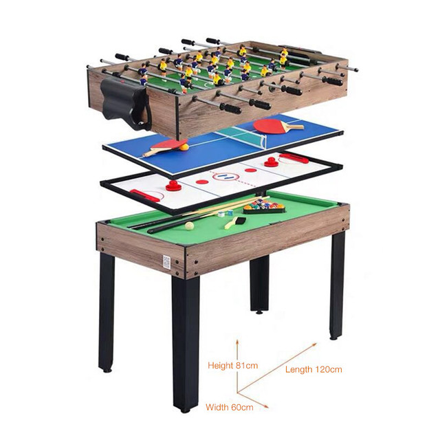 Factory Wholesale Custom 4 in 1 Functional Gaming Table Kids 48 " Multi Game Table Standard Size Soccer Table Game