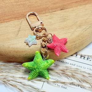 Version très demandée de porte-clés créatif en forme d'étoile de mer, accessoires pour voiture et sac, cadeaux promotionnels, pendentif marin micro-paysage - Product Image 2