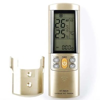 Télécommande universelle pour climatiseur couleur or, télécommande de climatiseur avec écran LCD à grands chiffres KT-N828 avec support et blister