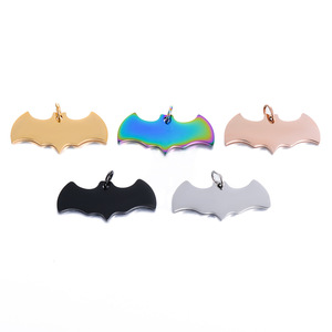 Miễn Phí Mẫu Kim Hoa Tùy Chỉnh Dog <span class=keywords><strong>Tag</strong></span> <span class=keywords><strong>BAT</strong></span> Hình Màu Đen Màu Đỏ Thép Không Gỉ Hình Dạng Không Thường Xuyên Khoảng Trống Dog ID Thẻ Cho Khắc - Product Image 1