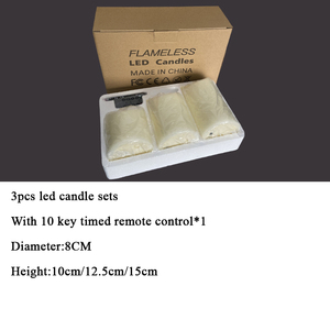 Senmasine 3 cái giờ hẹn giờ Pin hoạt động LED NẾN Bộ sáp thực trụ cột nhấp nháy <span class=keywords><strong>Flameless</strong></span> nến với điều khiển từ xa - Product Image 3