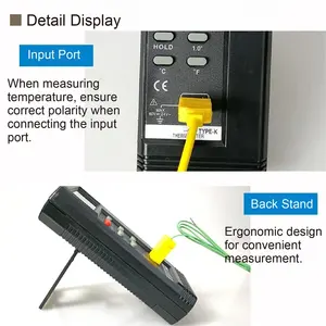 Thermomètre numérique portable LCD à pile -50~1300°C haute précision type K thermocouple thermomètre - Product Image 4