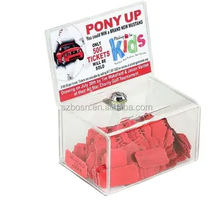 6 x 4 Header & Lock Clear Acrylic Ballot Box Acrylic Customize Ballot Box