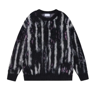 Suéter personalizado de <span class=keywords><strong>cuello</strong></span> <span class=keywords><strong>alto</strong></span> para <span class=keywords><strong>hombre</strong></span> suéter borroso patrón Jacquard prendas de punto invierno Mohair <span class=keywords><strong>cuello</strong></span> redondo suéter de punto - Product Image 5