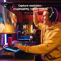 Carte de capture vidéo HDMI 2.0 4K60Hz 1080p240 HDR avec sortie en boucle pour PS5 Xbox Game Live Streaming OBS