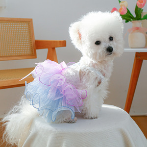 Ropa para Perros de Primavera/Verano con Diseño Adorable, Vestido Elegante de Poliéster con Estampado, Accesorios para Mascotas - Product Image 3