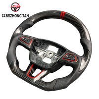 Volant sport à 4 branches en cuir et fibre de carbone véritable avec éclairage LED pour Ford Escape MK4