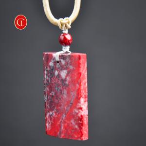 प्राकृतिक लाल सिन्बर पत्थर क्रिस्टल शांति पेंडेंट हार-कच्चे मैट्रिक्स उपचार पत्थर संरक्षण एमुलेट - Product Image 6