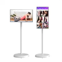 Téléviseur portable 22 pouces avec tablette, caméra 8MP, écran tactile IPS, support à roulettes, home cinéma intelligent, Android 15 TV 1920x1080 Noir USB