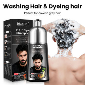 MOKERU Shampooing Colorant Professionnel 3-en-1 pour Hommes, Crème Noire Permanente, Couverture Rapide des <span class=keywords><strong>Cheveux</strong></span> Gris Sans Ammoniaque, Parfumé, <span class=keywords><strong>Cheveux</strong></span> & Barbe, 500ml - Product Image 6