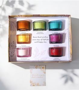 LANJO - Juego de 7 Recipientes de Vidrio en Colores Arcoíris, Velas Aromáticas Perfumadas, Caja de Regalo para el Día de San Valentín - Product Image 6