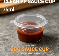 Gobelets jetables personnalisés en PP pour sauces, petits récipients de qualité alimentaire pour huile d'olive, pour importateurs de restauration rapide, achat en gros