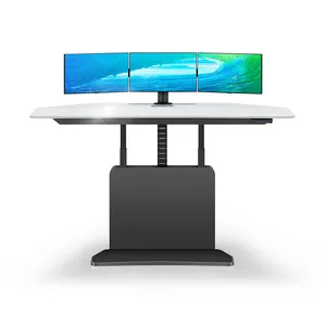 Logo personalizzato scrivania elettronica in piedi doppio Monitor Console centrale di controllo Sit And Stand Up scrivania da ufficio scrivania con sollevamento elettrico