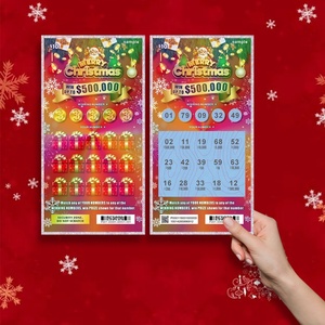 Custom <b>Scratch</b> Off Lottery Tickets High Quality Black Core Paper Laser Effects Printing Tickets Win Big Prizes Christmas - Product Image 2