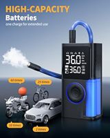 NOVUS NAC010 Mini Démarreur de Batterie de Voiture Portable 6000mAh 12V ABS avec Compresseur d'Air Monocylindre 150 PSI et Moniteur de Pression des Pneus