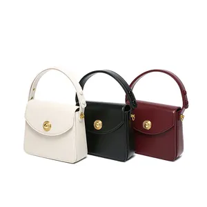 Summer Female Small Size PU Smooth Leather Hand Bag Quality Adjustable Shoulder Strap Crossbody Bag