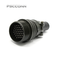 Connecteur circulaire industriel mâle fileté PSCCONN MS5015 Série MS3101A 28-21P, prise d'alimentation aérienne en ligne à 37 broches