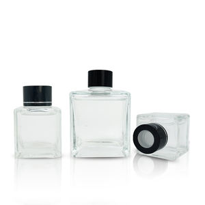 Meilleur Vente 50ml 100ml 150ml 200ml Carré Clair Verre Reed Diffuseur Bouteille avec Bouchon À Vis Noir - Product Image 2