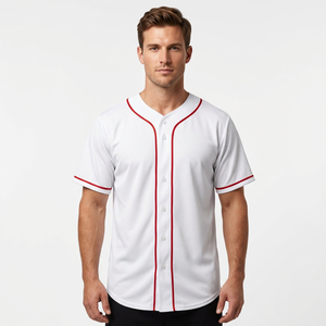 Camisetas de Béisbol OEM Personalizadas con su Propio Diseño, Impresión por Transferencia de Calor, Cosidas, Transpirables, Tallas Grandes para Adultos, 100% Poliéster - Product Image 1