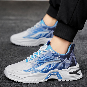 รองเท้ากีฬาผู้ชายดีไซน์ใหม่รับฤดูใบไม้ผลิ  หน้าผ้าตาข่าย พื้นรองเท้า EVA  น้ำหนักเบา  ลดแรงกระแทก  กันลื่น  สวมใส่ง่าย  ใช้ได้ทุกฤดู - Product Image 4