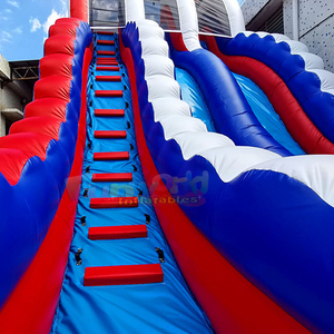 Giant outdoor kids commercial bounce house toboggan gonflable inflatable patriot water <b>slide</b> with swimming <b>pool</b> - Product Image 3