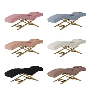 Meubles de salon de beauté de luxe modernes en or rose, lit de spa facial, lit inclinable réglable pour les sourcils et les cils, à vendre - Product Image 4