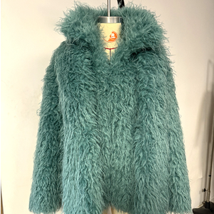 Manteau en polyester pour femme, élégant, chaud, d'hiver, tendance, décontracté, coupe-vent, en fausse fourrure moelleuse - Product Image 4