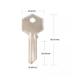 Factory Custom Not Deformed Alloy Blank Key Logo Brass Door Key