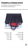 Maletín de Cuero Genuino con Bloqueo de Huella Dactilar, Bolsa para Portátil Antirrobo, Cuero Real Impermeable, Sistema Inteligente de Huella Dactilar