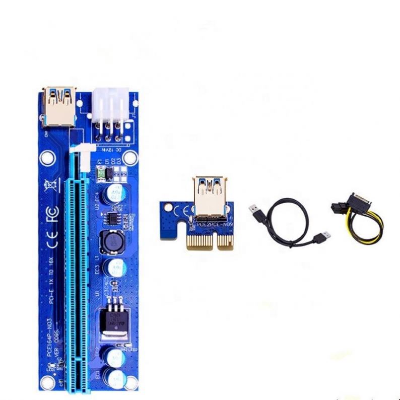 Карта расширения ver009s 1x- 16x pci e express 6pin usb 3.0 pci-e x16 riser 009s, новая версия