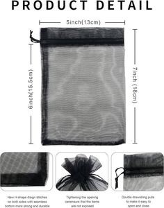 Toiletry Pouches Organza Bags Drawstring Mesh Jewelry Pouches Sheer Mesh Wrap for Hotel Travel Toiletry Makeup Accessories RTS - Product Image 3