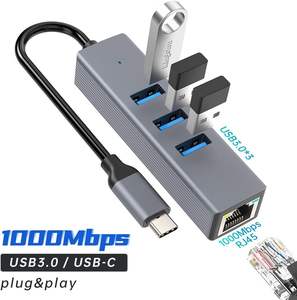 Hub USB 3.0 SYONG con Adaptador Gigabit Ethernet de 1000 Mbps, 3 Puertos USB, Compatible con <span class=keywords><strong>MacBook</strong></span>, Surface <span class=keywords><strong>Pro</strong></span>, Linux, Chromebook - Product Image 3
