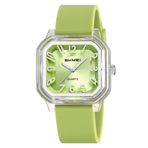 Petit bracelet en silicone coloré de forme carrée pour femme, pour tenue de montre rétro, montre-bracelet à quartz - Product Image 2