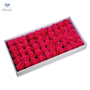 2021 New Single rose soap flower 50pcs heads Wholesale Handmade Soap Artificial Flower Rose decorative flower