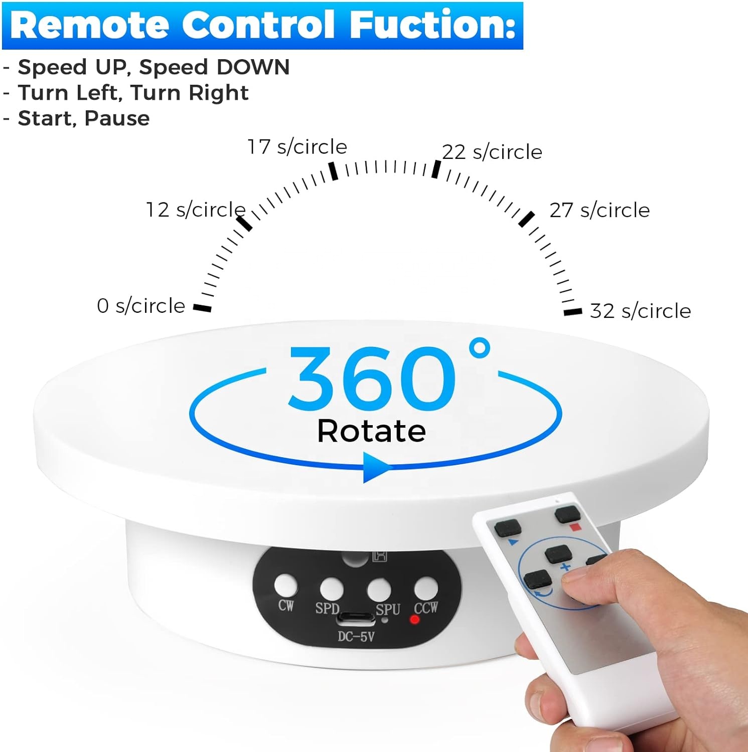 Espositore Rotante Intelligente con Display a LED, Girevole Elettrico a 360 Gradi, Supporto Girevole motorizzato Ultra Silenzioso per Esposizione Gioielli, Orologio