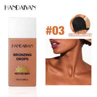 Liquide bronzant pour le corps, liquide waterproof mat nacré scintillant en 4 couleurs, fond de teint liquide en gros