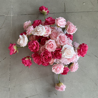 Centres de table à fleurs de mariage modernes de luxe Arrangement de fleurs artificielles Présentoir de gouttes en métal pour toile de fond de mariage